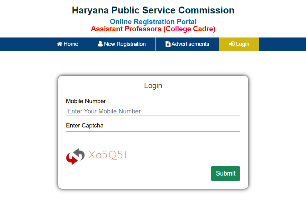 HPSC Assistant Professor Application Form 2024
