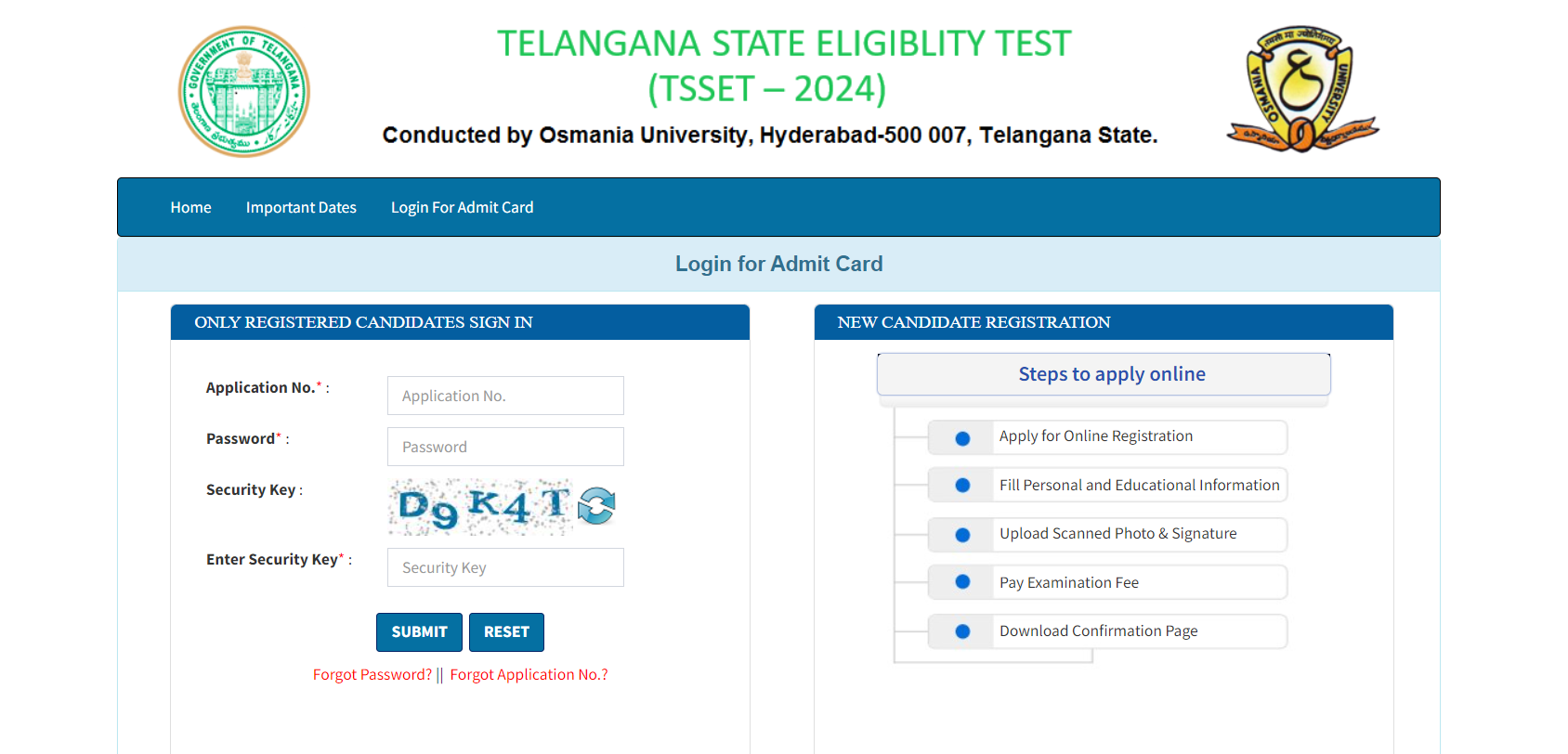 TS SET Hall Ticket 2024