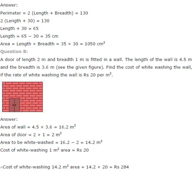 NCERT Solutions for Class 7 Maths Perimeter and Area Exercise 11.1