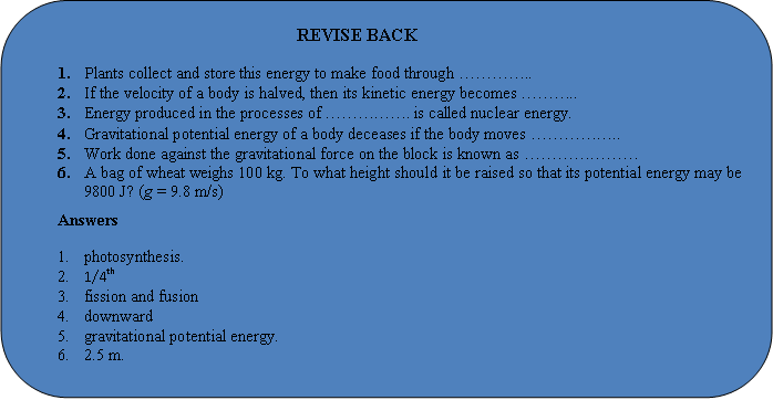 POTENTIAL ENERGY
