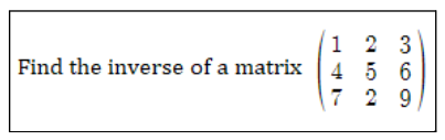 Inverse Matrix 3 x 3 Example