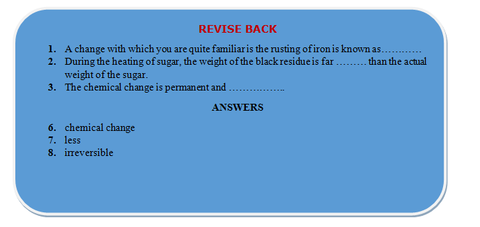 chemical change revision