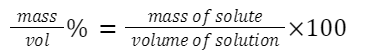 Mass by Volume Percentage (w/v)
