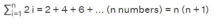Sum of the first n even natural numbers