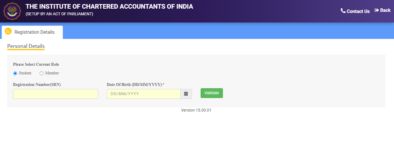 SSP Portal Registration for Exsiting student