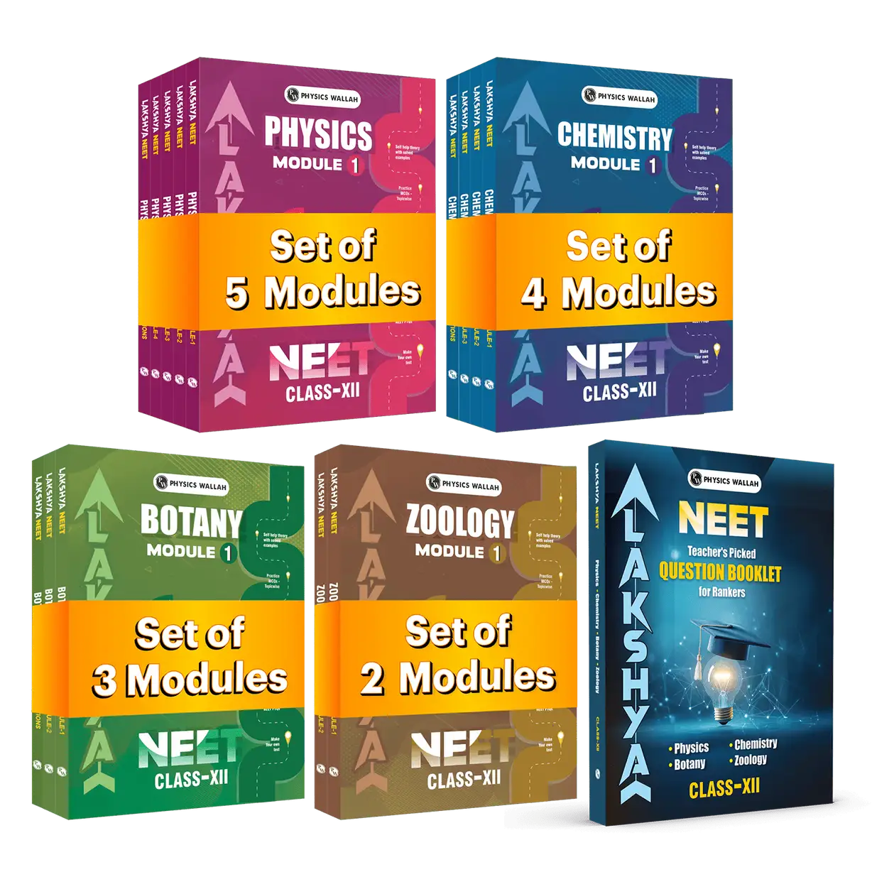 PW Lakshya NEET Class 12 Modules & Questions Booklet Combo Pack of 15 - Image 1