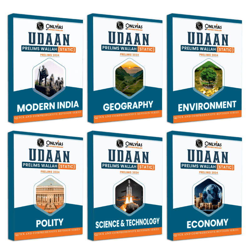 UPSC UDAAN Prelims Wallah - Static Modern India, Polity, Science & Technology, Economy, Environment and Geography Combo Set of 6 Books