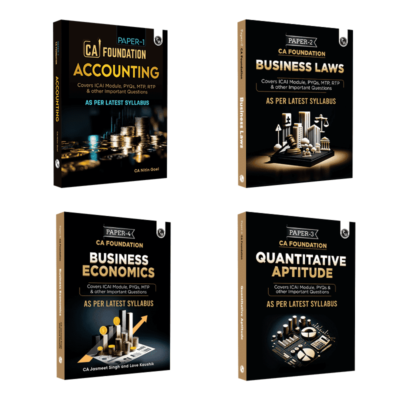 CA Foundation Combo Business Laws, Business Economics, Quantitative Aptitude, Accounting by CA Nitin Goel | Set of 4 Books on Latest Syllabus For 2024 Exams