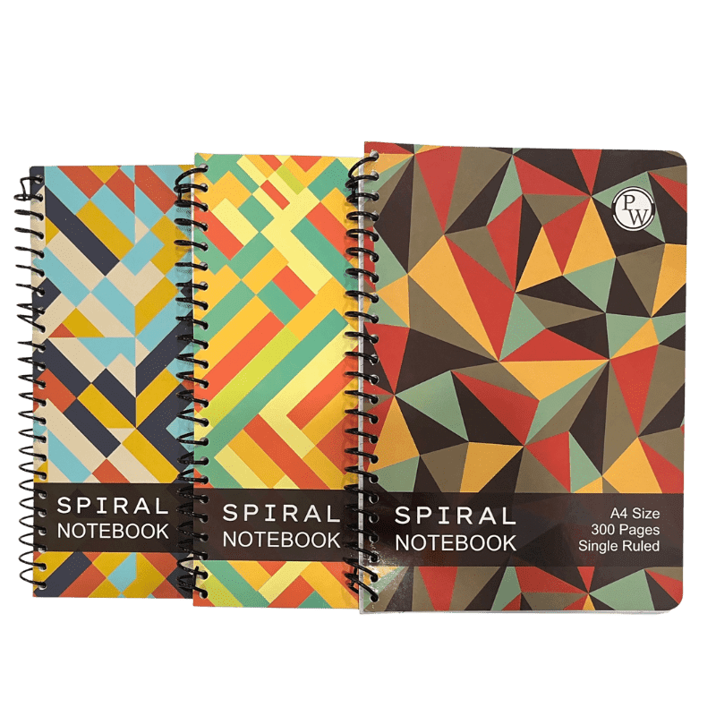PW Spiral Notebook | 300 Pages | Ruled | Set of 3